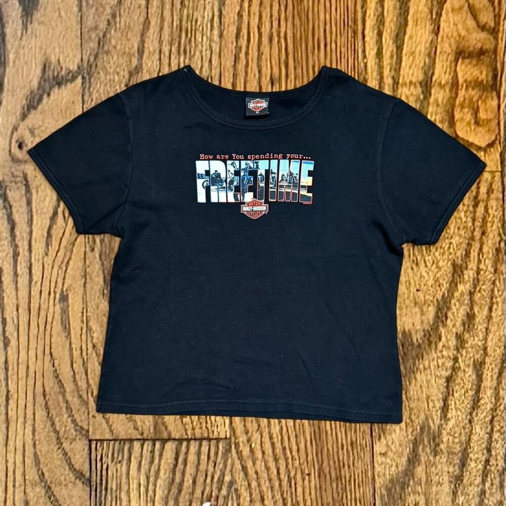 Y2K Kansas City Harley Davidson American Flag T Shirt